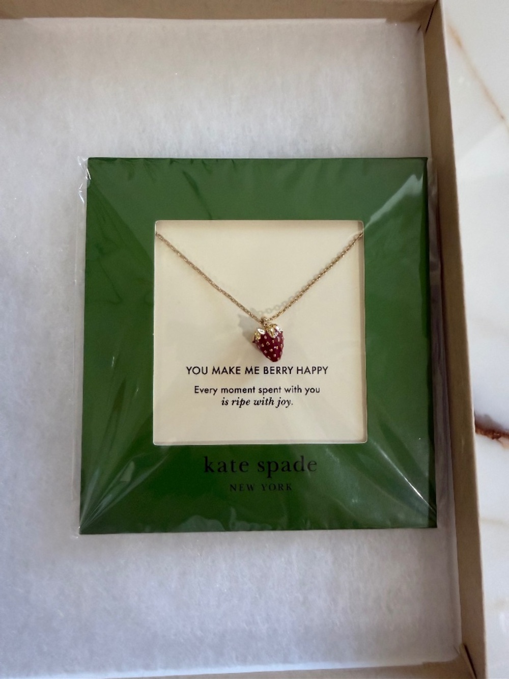 Kate Spade Strawberry Charm Pendant Necklace NWT - Picture 6 of 6